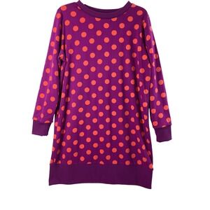 Victor Glemaud Sweatshirt Dress Women Medium Purple Orange Polka Dot Long Sleeve
